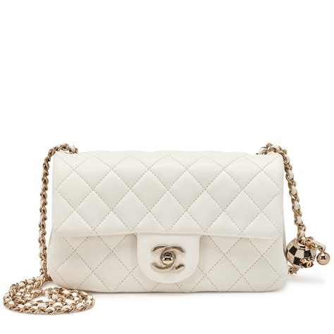 chanel pearl crush bag white|chanel mini flap bag price.